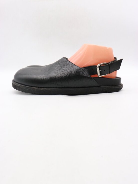Vinny’s Strapped Mule Men\'s Size EU 43 Black Leather Buckle Sandals Crepe Sole main image 5
